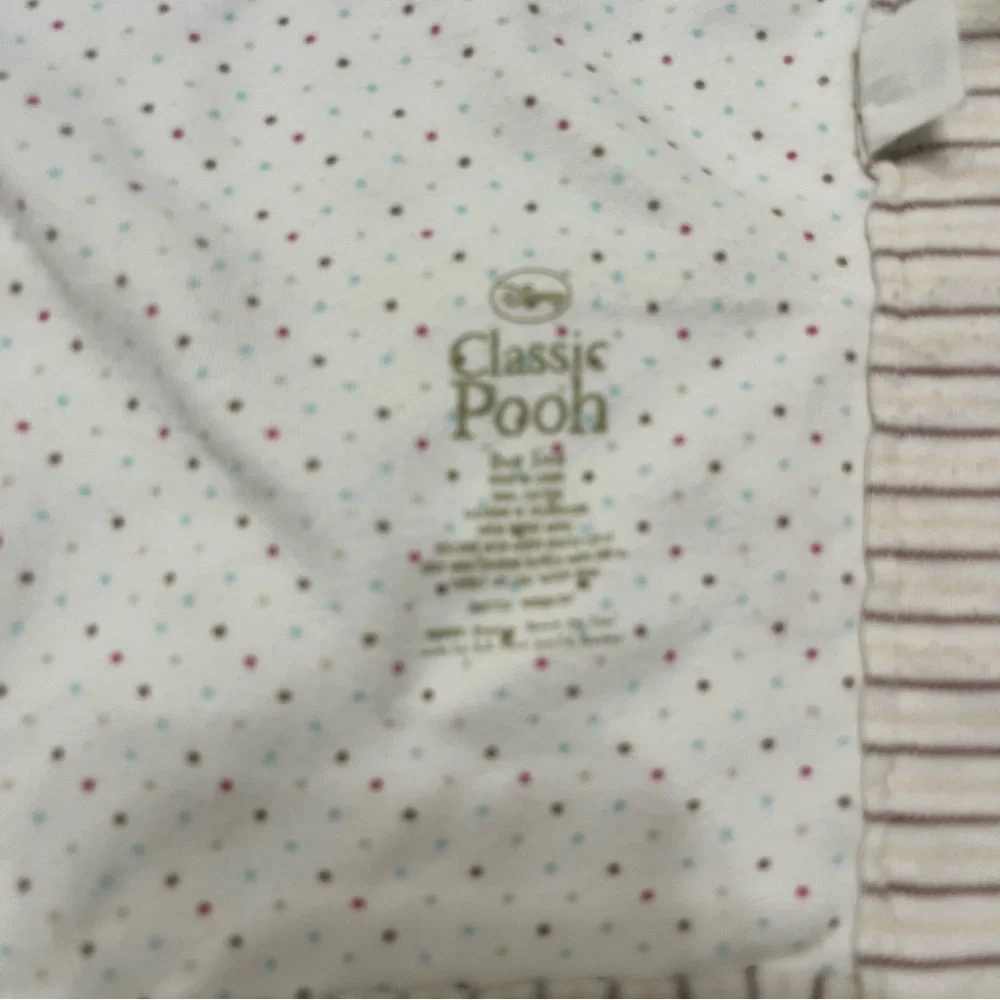 Vintage Disney Classic Winnie The Pooh Infant Blanket Ivory Hundred Acre Wood